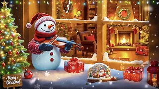 🎻🎁☃️🎄 Beautiful Snowy Christmas Ambience Relaxing Christmas Carol Music☃️☃️🎁🎁