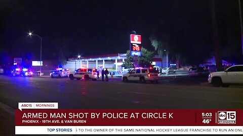 Armed man shot by officers near 17th Avenue and Van Buren Street