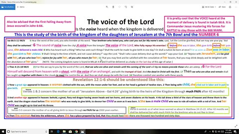 VOICE of the Lord and a Rev 12 commentary