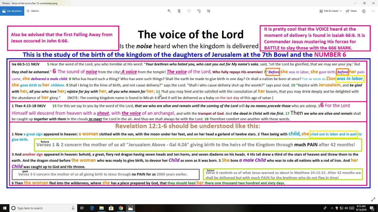 VOICE of the Lord and a Rev 12 commentary