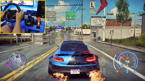 NEED FOR SPEED HEAT STEERING WHEEL G29 GAMEPLAY - MERCEDES-AMG C 63 COUPE