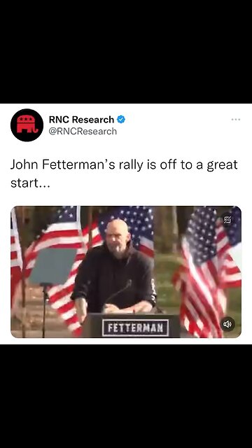 American Flag fall down at Fetterman Rally