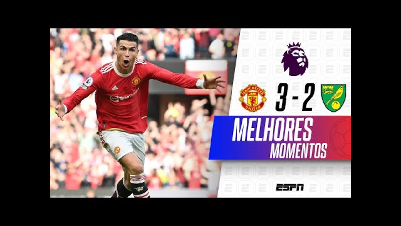 CRISTIANO RONALDO DESTRÓI, ANOTA HAT-TRICK, E MANCHESTER UNITED VENCE O NORWICH NA PREMIER LEAGUE