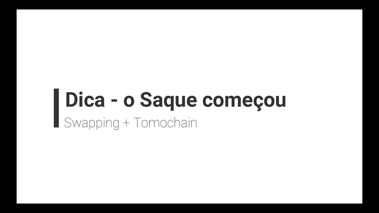 Finalizado - Airdrop - Liberado pagamento da Swapping - Corre pra não deixar a moeda perder o valor.