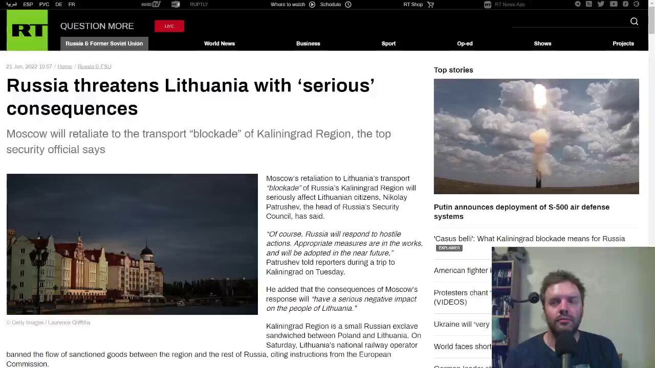 Russia threatens Lithuania with consequences, claims actions are illegal under international law