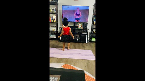 My daughter is working out