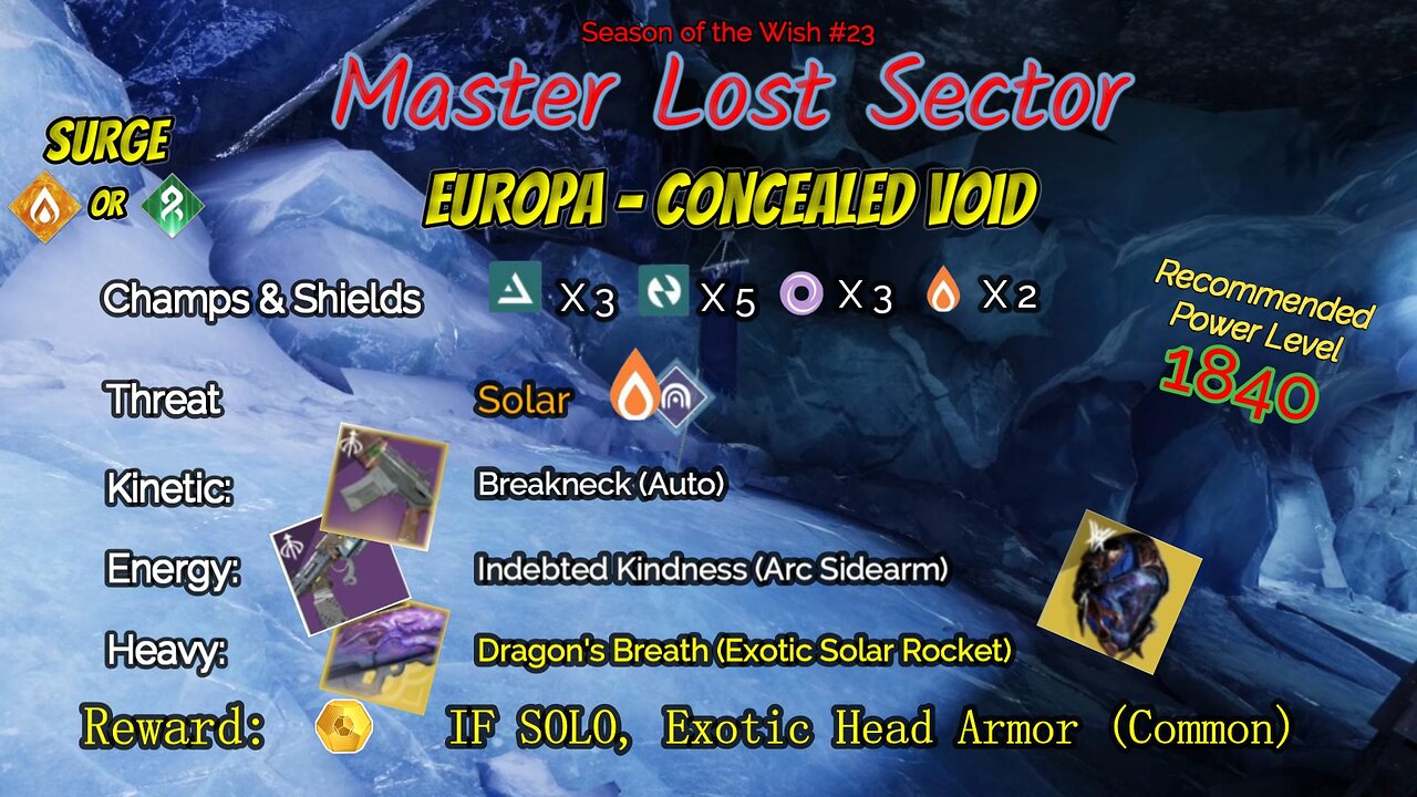 Destiny 2 Master Lost Sector: Europa - Concealed Void on my Stasis Hunter 3-11-24