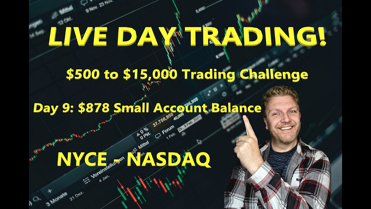 LIVE DAY TRADING | S&P 500, NASDAQ, NYSE | $500 Small Account Challenge Day 9 ($878) |