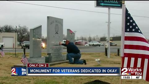 Okay community dedicates veterans monument