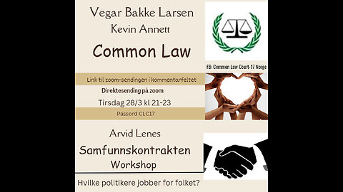 28032023 Vegar Bakke-Larsen om Common Law, Arvid Lenes, Vivi-Ann Sandnes om Samfunnskontrakten