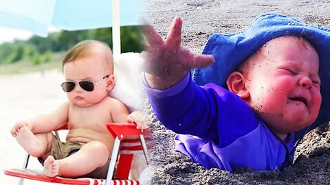 When You Let Babies Loose On The Beach | Funny Babies At The Beach
