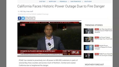 PG&E Cuts Power To 800,000 Because They Can - Govt & Monopolies Working Together