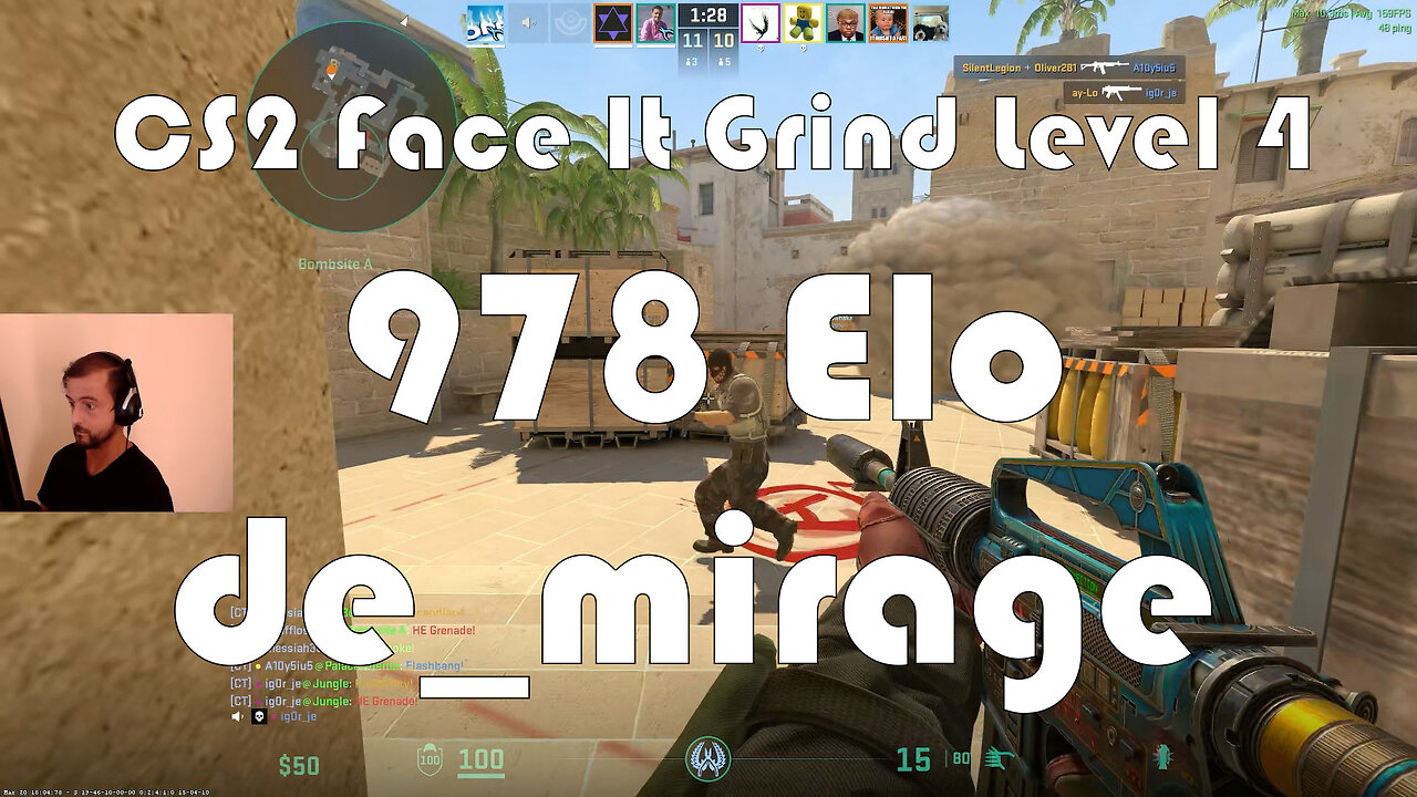 CS2 Face-It Grind - Face-It Level 4 - 978 Elo - de_mirage