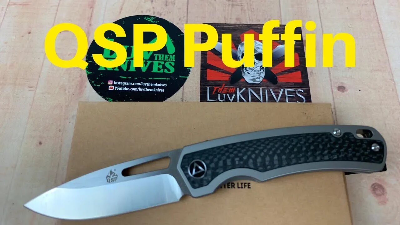 QSP QS127 Puffin titanium framelock Knife Small/Lightweight/great design ! Disassembly included