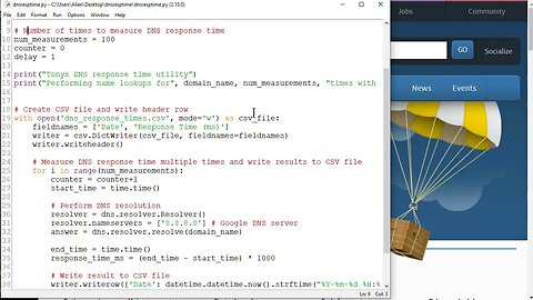 Create your own DNS response time tool in Python