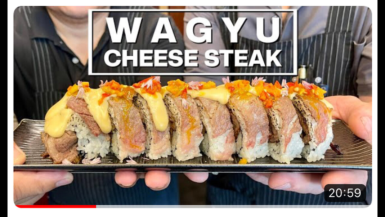 Wagyu Cheese Steak Sushi Roll !