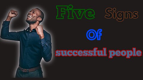 5 Sings oF suscessfull people || motivation video