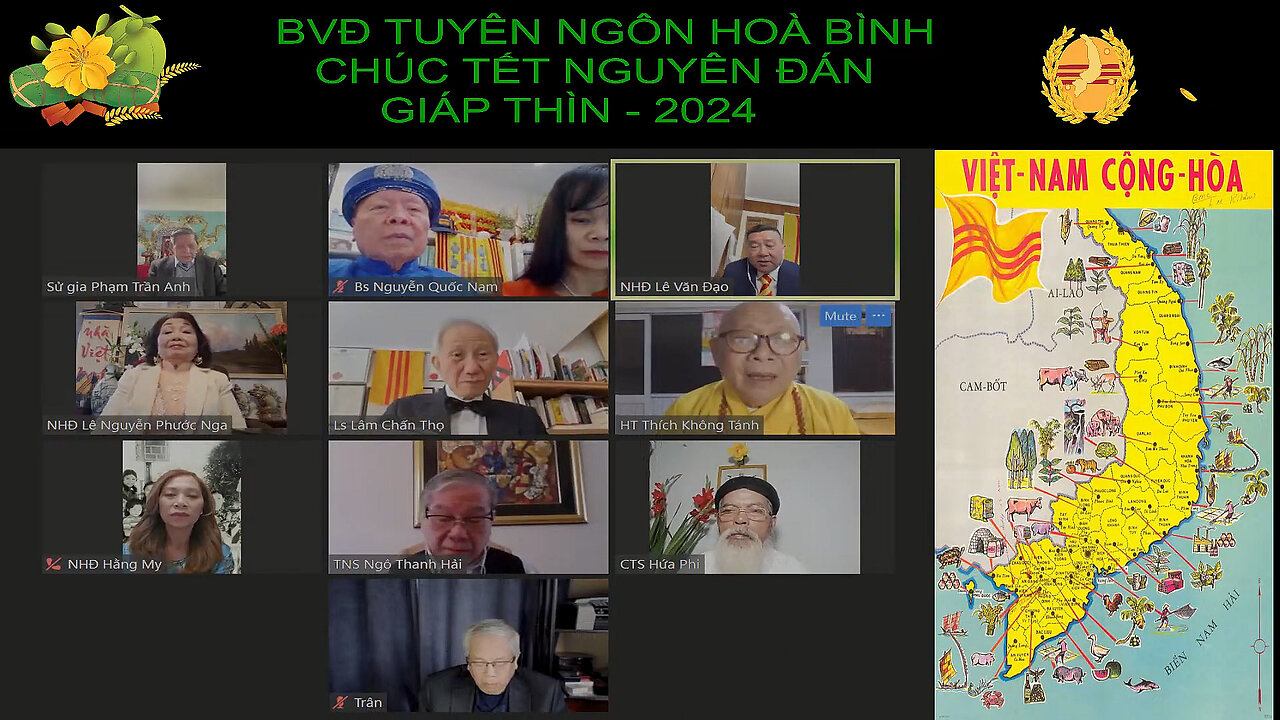 BVĐ TNHB HỘI LUẬN ĐẶC BIỆT (03/02/2024):CHÚC TẾT NGUYÊN ĐÁN GIÁP THÌN 2024 VỚI QUÝ NHƠN SĨ & NHƠN DÂN