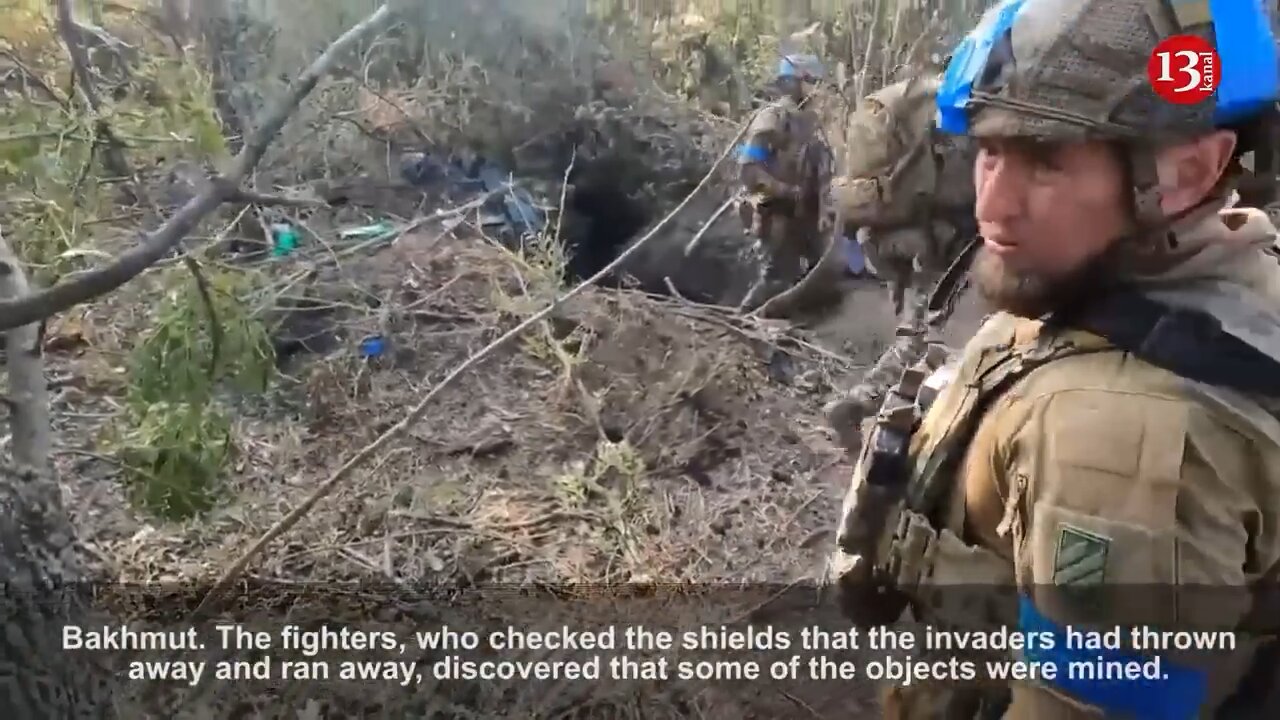 Ukrainian soldiers show captured Russian positions -"They left their belongings, clothes and fled"