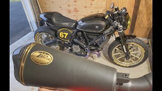Custom Ducati Scrambler Cafe Racer gets ZARD CARBON SLIP ON EXHAUST!!!