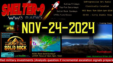 24/7 WW3 FM | Rock Solid Sunday! nov24 | Music/Wx/Prepping