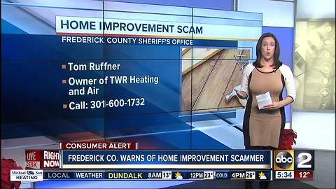 Home improvement scam warning in Frederick County