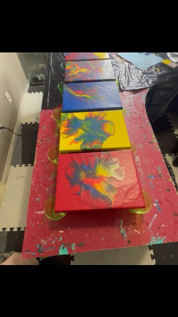 Results of the Primary pours, which one is your fave? #shorts #primarycolors #colorsofthewind