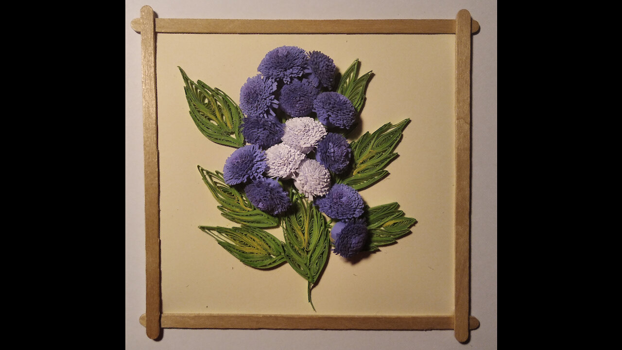 How to make quilling flower card with ageratum