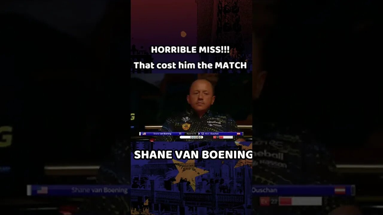 Shane Van Boening Horrible Miss Costs Him The Match | European Open Pool Championship Final #shorts