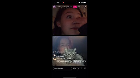 King Kitty Shows Cat on Vumble Vee Instagram Live