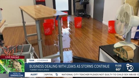 North County business dealing with leaks as storms continue