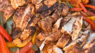 Grilled chicken fajitas