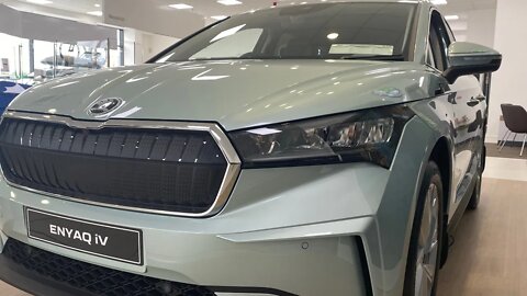 2023 NEW SKODA ENYAQ IV VISUAL REVIEW €57697 IRL ARTIC SILVER