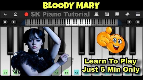 Bloody Mary | Piano Tutorial | Lady Gaga | Sped Up Tiktok Version | Wednesday | Perfect Piano