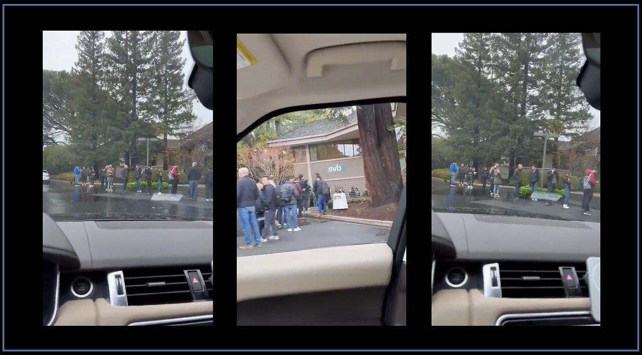 🚨 Customers queuing up outside Silicon Valley Bank, Menlo Park amid SVB collapse