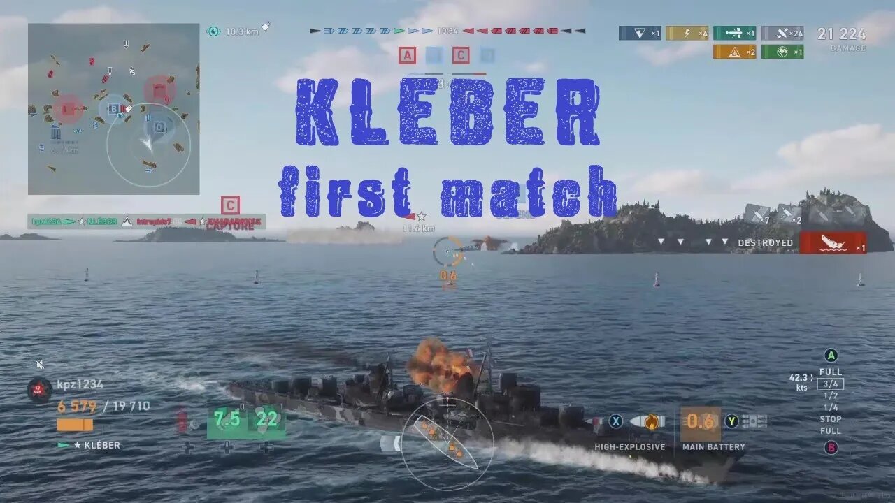 World of Warships Legends: Kleber First Match! (Gameplay Review)