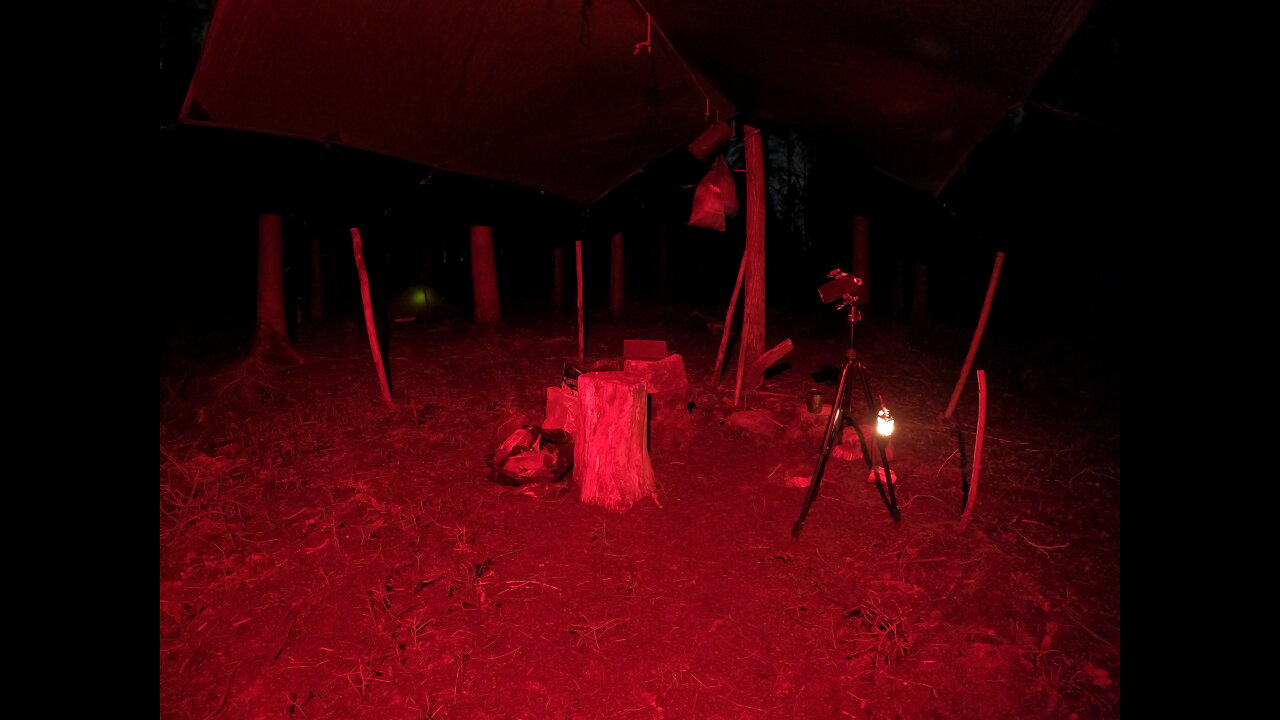 Test footage to see if the firepit is in shot before filming making a campfire