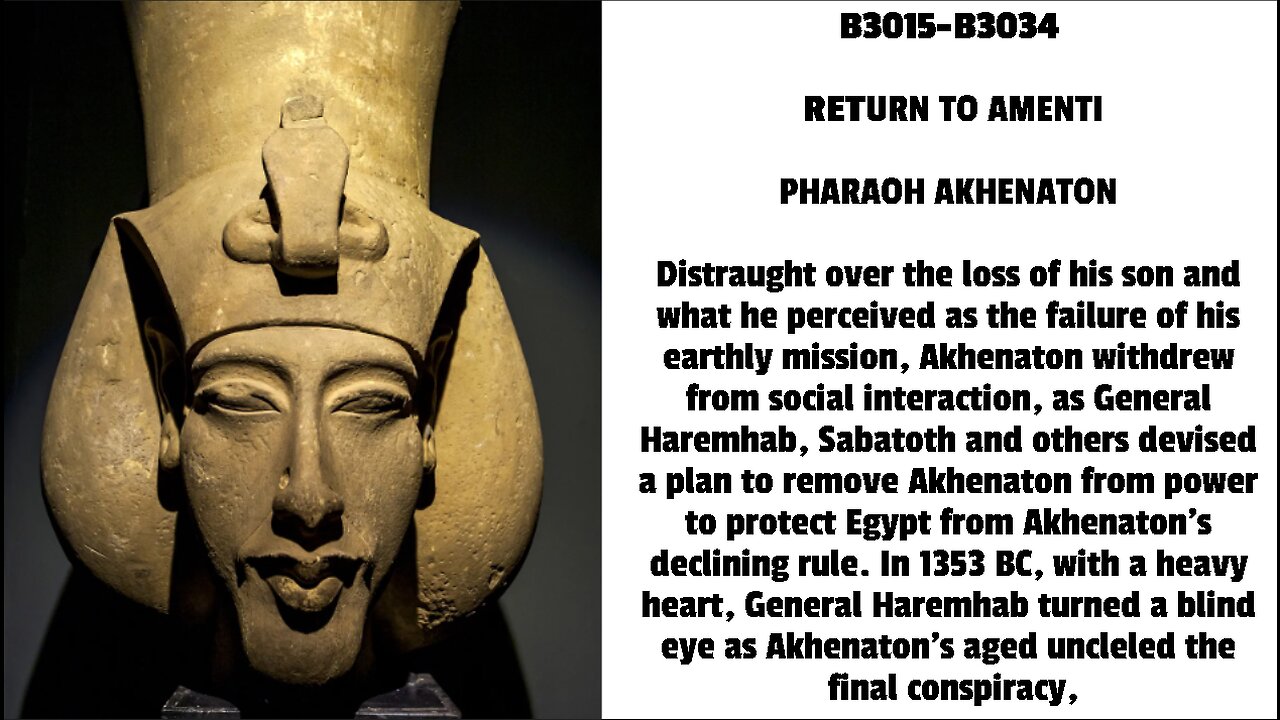 Distraught over the loss of his son and what he perceived as the failure of his earthly mission, Akh