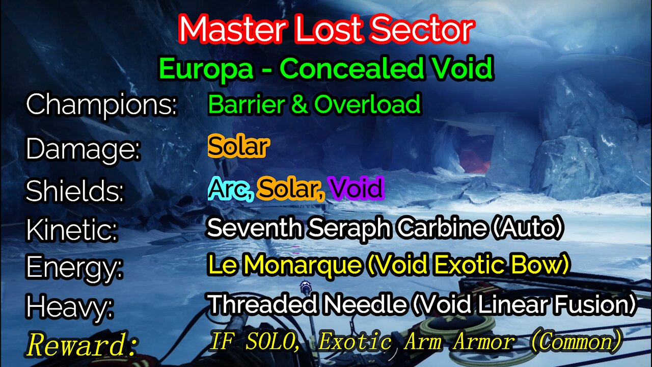 Destiny 2 Master Lost Sector: Europa - Concealed Void 12-10-21
