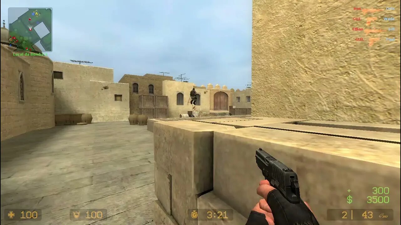 Counter Strike Source Dust 2 Bots #4 Just Only Machine Gun