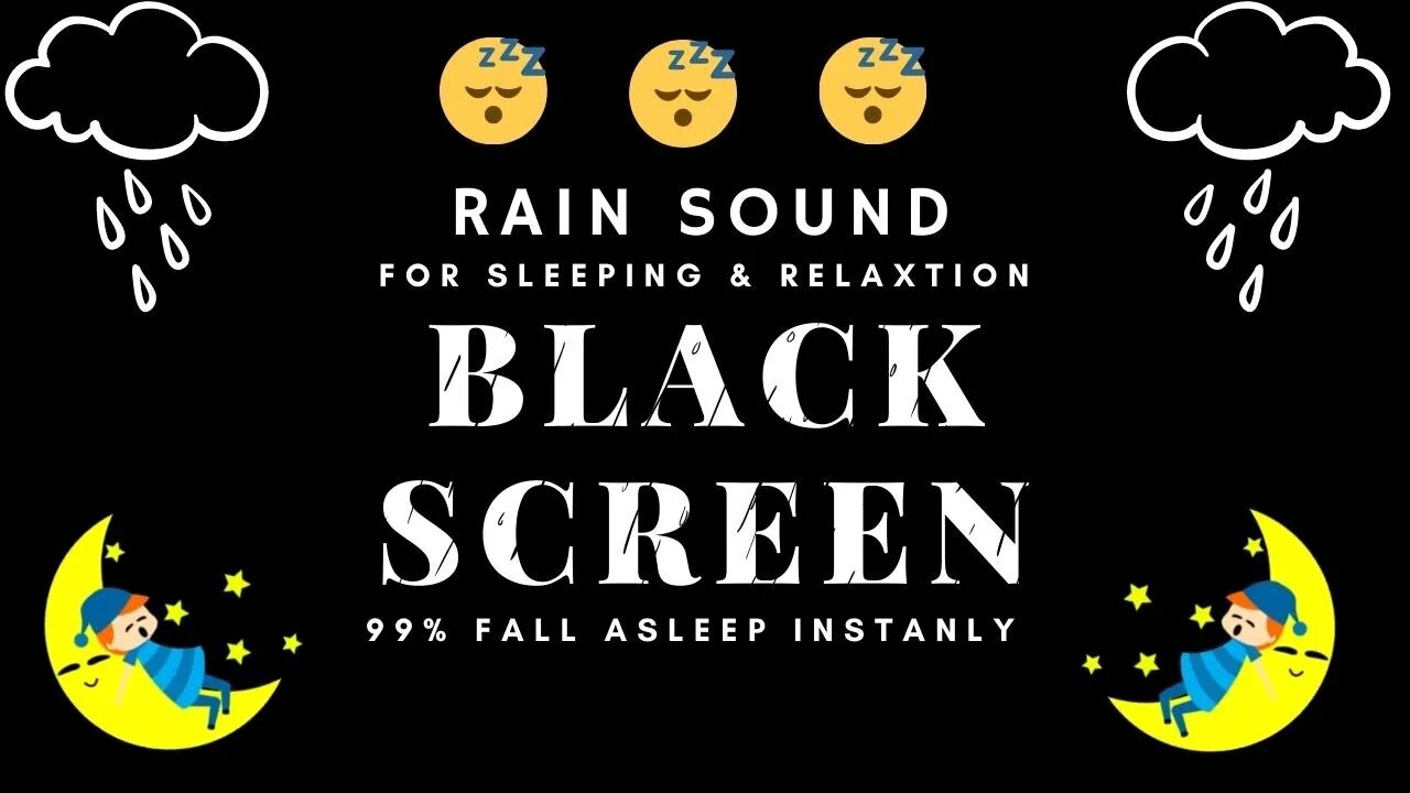 Optimal RAIN Sounds for Sleeping BLACK SCREEN | Sleep and Relaxation Dark Screen Nature Sound | 8Hrs