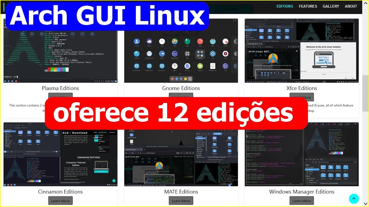 Projeto Arch Linux GUI - o próprio Arch Linux pronto para usar