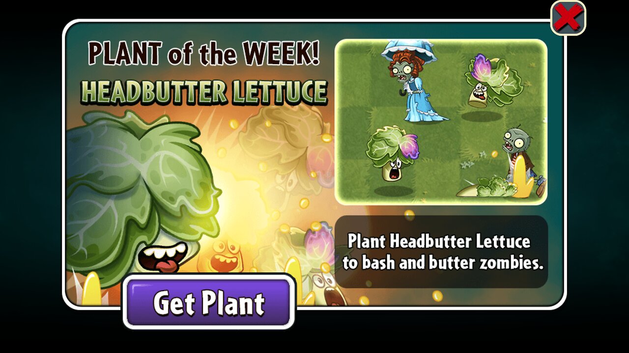 Plants vs Zombies 2 - Penny's Pursuit - Zomboss - Headbutter Lettuce - February 2023