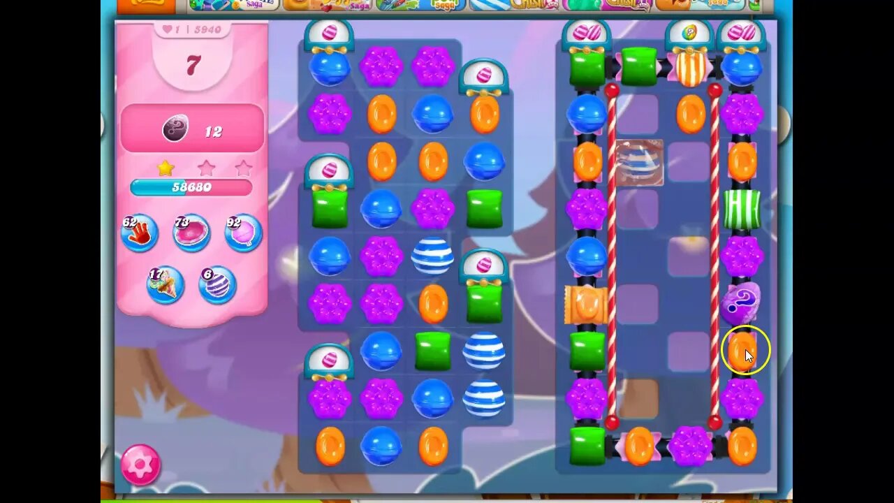 Candy Crush Level 5940 Talkthrough, 25 Moves 0 Boosters