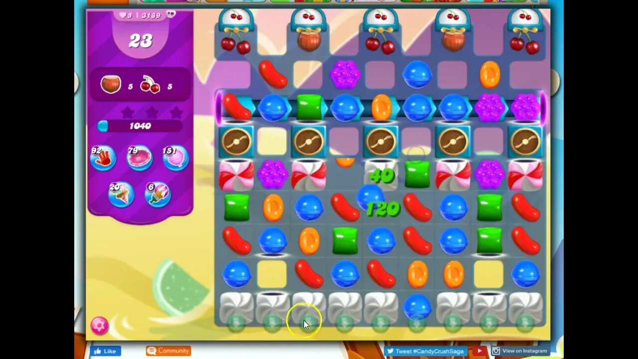 Candy Crush Level 3189 Talkthrough, 27 Moves 0 Boosters