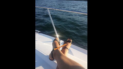 Modeling on the boat nice feet