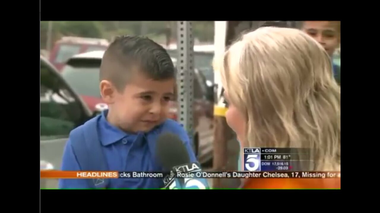 Reporter Makes Pre School Kid Cry Missing His Mom on TV