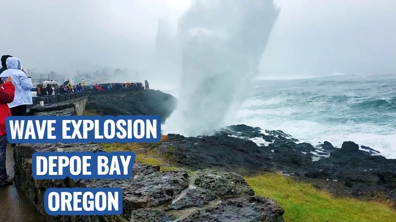 HUGE WAVE EXPLOSION IN DEPOE BAY 2022 - KING TIDE- Filipina RT living in Oregon