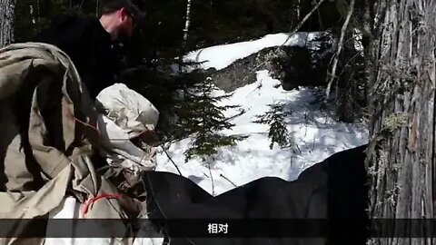 Camping in the wild in the cold winter 5