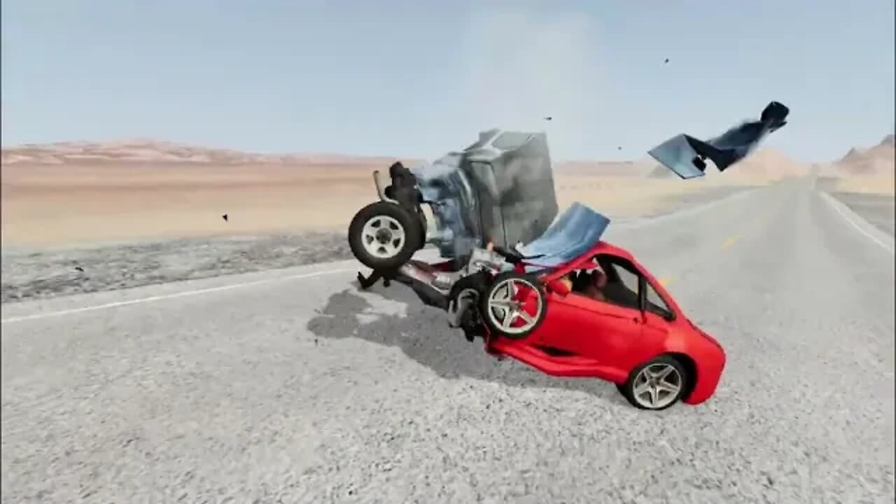 Head On Car Collision in BeamNG.drive (See Description)